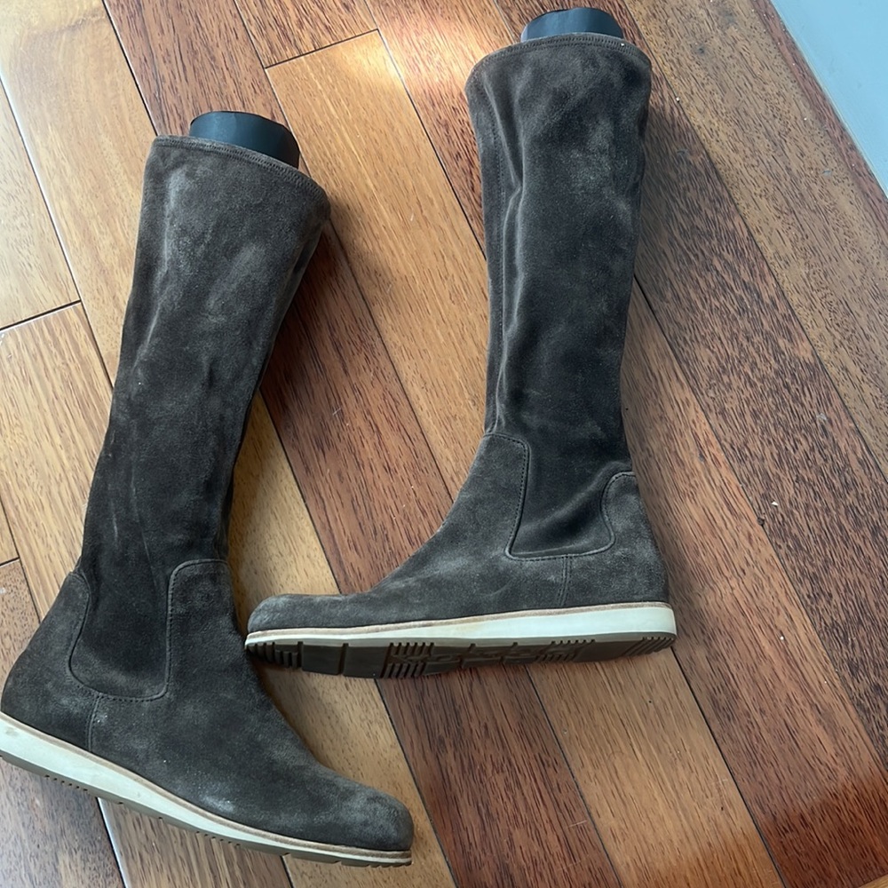 Prada | Brown Suede Tall Boots 36.6 Leather - Picture 7 of 11